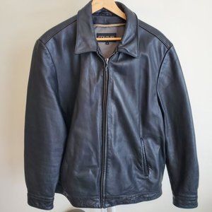 Men's XL Black Leather Jacket- Couture by J. Park